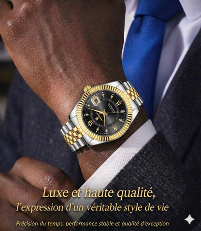 POEDAGAR™ Montre Homme Business – Acier Inoxydable, Élégance & Performance