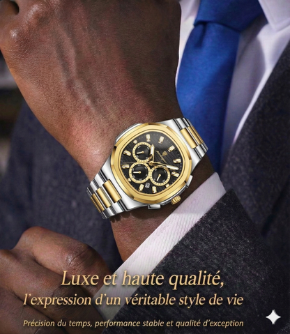 POEDAGAR™ Montre Homme Business – Acier Inoxydable, Élégance & Performance