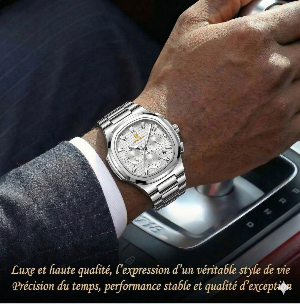 POEDAGAR™ Montre Homme Business – Acier Inoxydable, Élégance & Performance