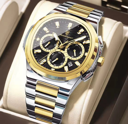 POEDAGAR™ Montre Homme Business – Acier Inoxydable, Élégance & Performance