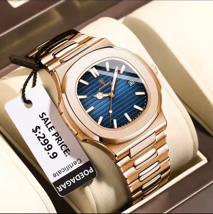 POEDAGAR™ – Montre Homme Luxe en Acier Inoxydable | Élégance & Précision